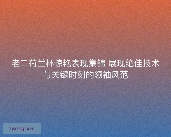 老二荷兰杯惊艳表现集锦 展现绝佳技术与关键时刻的领袖风范